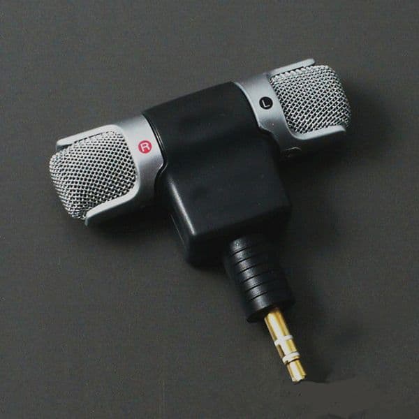 Mini PC Phone 3 5mm Microphone Portable Stereo Dual Channel Digital Mic Voice Sound Recorder