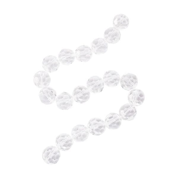 1 Strand 6/8/10/12/18/20mm Clear Faceted Glass Round Beads for Handmade Jewelry Making DIY Bracelet Necklace Accessories