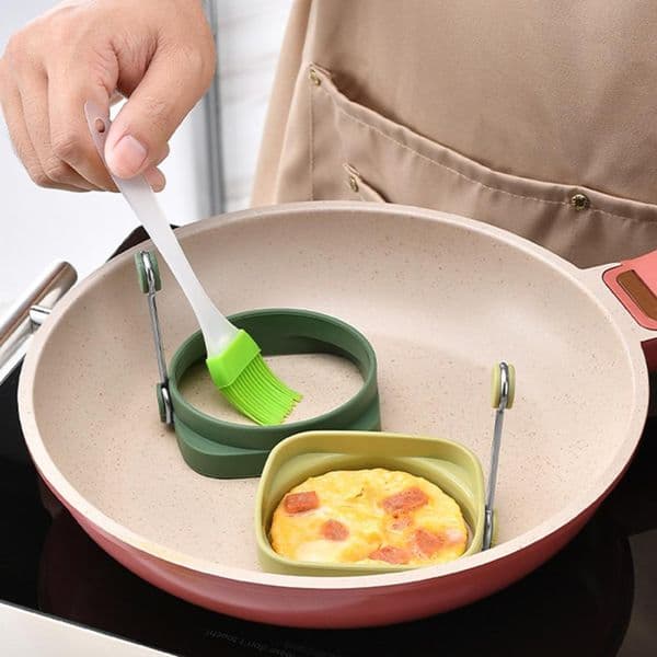 Egg Fryer Mould 360 Degree Rotate Handle Square Round Omelette Mold Food Grade Creative Fried Egg Mold for Household