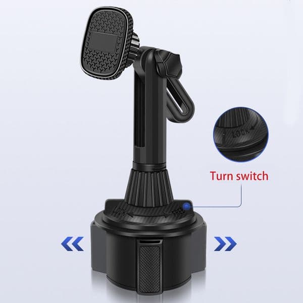 Magnetic Car Cup Holder Phone Mount Adjustable Base Angle Cradle Car Mount Stand Cradle for i-phone 3 to 7 inch Cellphone