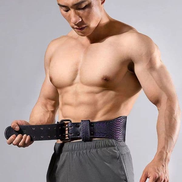 Leather Weightlifting Belt Black Mamba Weight Lifting Belt 8MM for Bodybuilding Squatting Back Support Adjustable Buckle Sizing