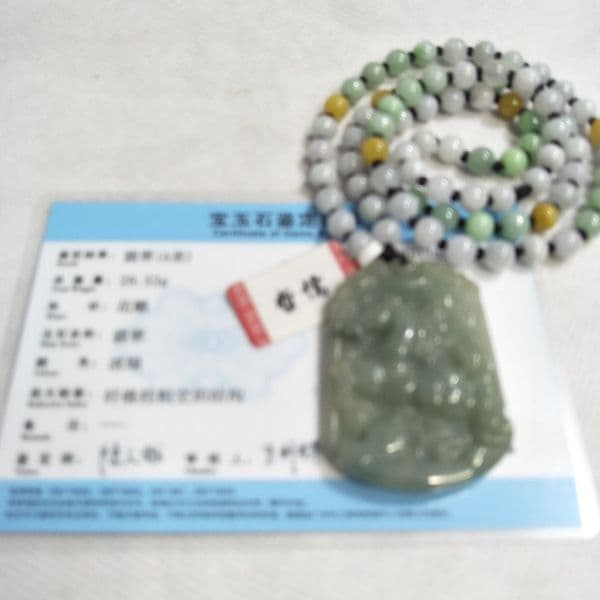 Zheru Jewelry Pure Natural Jadeite Dark Green Zodiac Horse Pendant Tricolor Jade Bead Necklace Send A Country Certificate