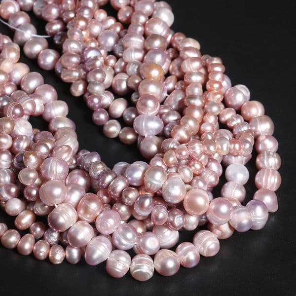 3-9mm Natural Freshwater Pearl White Pink Purper Irregular Oval Loose Pearls for Jewelry Making DIY Bracelet Necklace 15inch