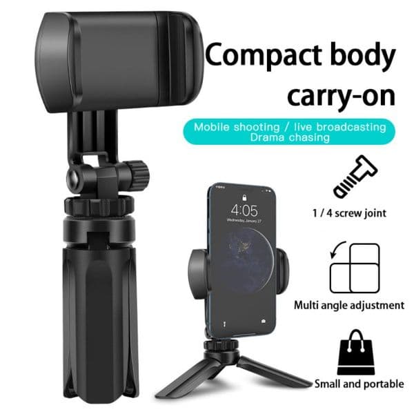 Foldable Phone Tripod Fashionable Portable Tripod Rotating Phone Stand Professional Live Holder For Most Mobile Phone