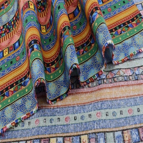 5 Pcs/set Colored Printing Fabrics Ethnic Style Pattern Striped Bronzing Handmade Patchwork Set Soft Breathable Diy Printed Clot