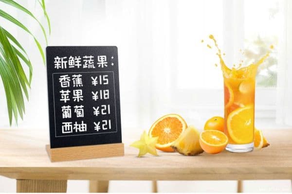 1Pcs A5 Price Brand Rewritable Billboard Milk Tea Shop Cafe Menu Hand-Painted Creative DIY Wooden Table Brand Desktop Price