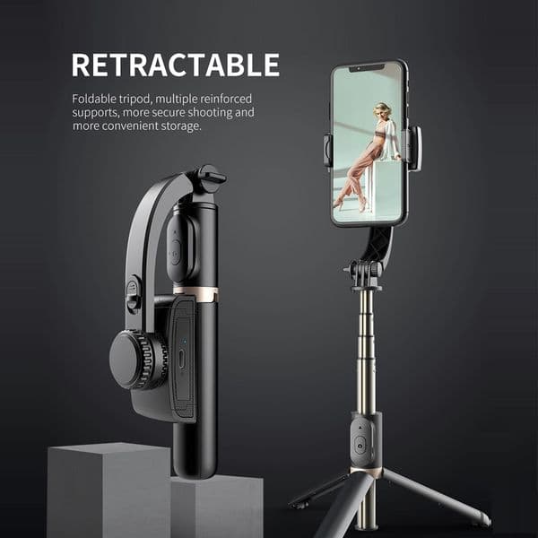INRAM Q08 Bluetooth Handheld Gimbal Stabilizer Mobile Phone Selfie Stick Holder Adjustable,Portable