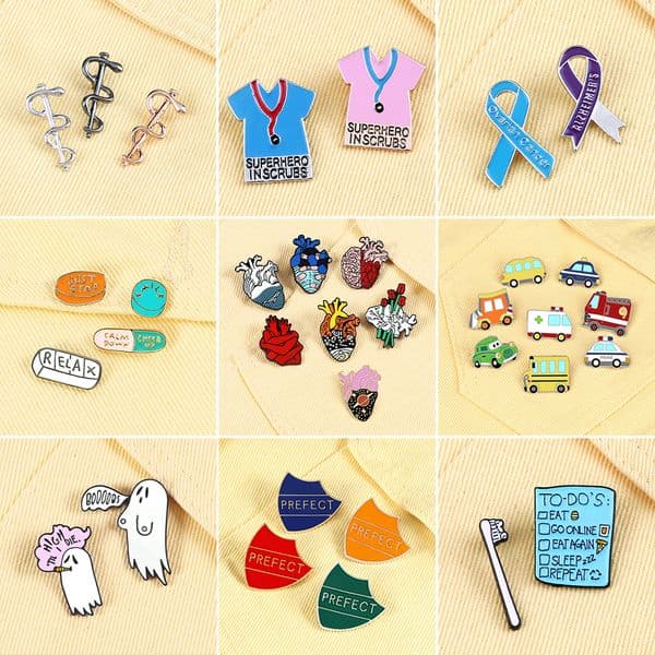 2-7Pcs/Set Stethoscope Medicine Enamel Pins High Quality Ambulance Toothbrush Brooches Men Women Coat Lapel Pin Badges Jewelry