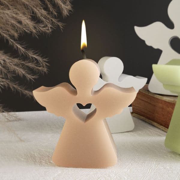 Cute Angel Candle Silicone Mold Love House Rabbit Gypsum Molds Aromatherapy Candle Mold Plaster Epoxy Resin Concrete Decoration