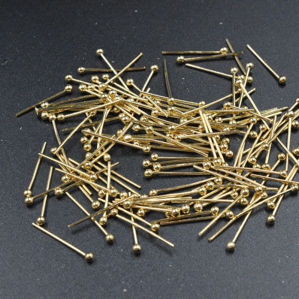 FLTMRH 300pcs 30MM Gold Color Plated Brass Ball Pins Connect Beads Pins High Quality Diy Jewelry Accessories