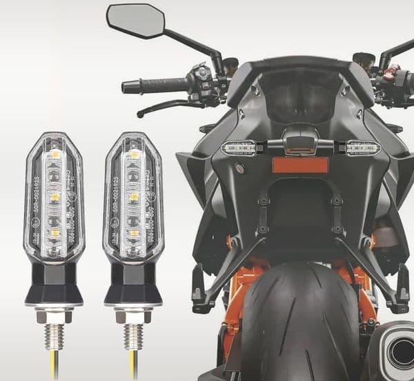 8mm Mini Motorcycle LED Turn Signal Lights Amber Flashing Light Blinker Turn Signal Lamp 12V Moto Indicator Lamp Accessories