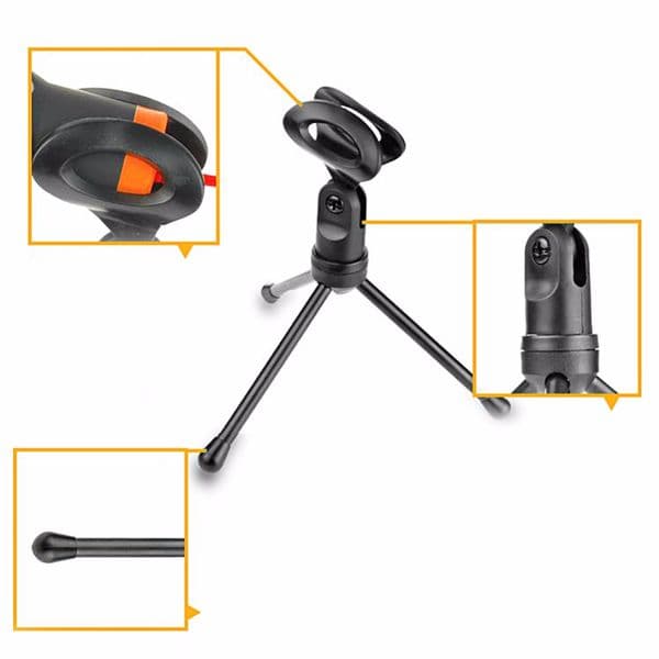 Condenser Microphone With Stand For Phone Computer Lapel Smartphone Microphone Karaoke Family Home Holiday Gathering Party