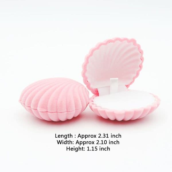 1 Piece Shell Shape Lovely Velvet Wedding Engagement Bracelet Display Gift Jewelry Box Necklace Holder Stand Earrings Organizer