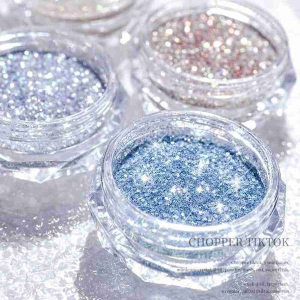 1Jar Nail Crystal Diamond Powder Rainbow Color Shiny Nail Art Glitter Pigment Holographic Micro Drill Glass Manicure Decoration