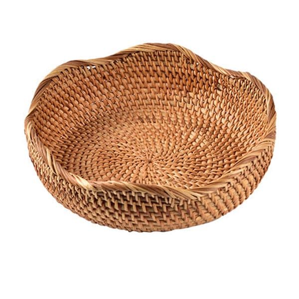 Round Food Storage Basket Fruit Bread Hand-Woven Tea Dessert Serving Plate Kitchen Household Desktop Tray CNIM Hot
