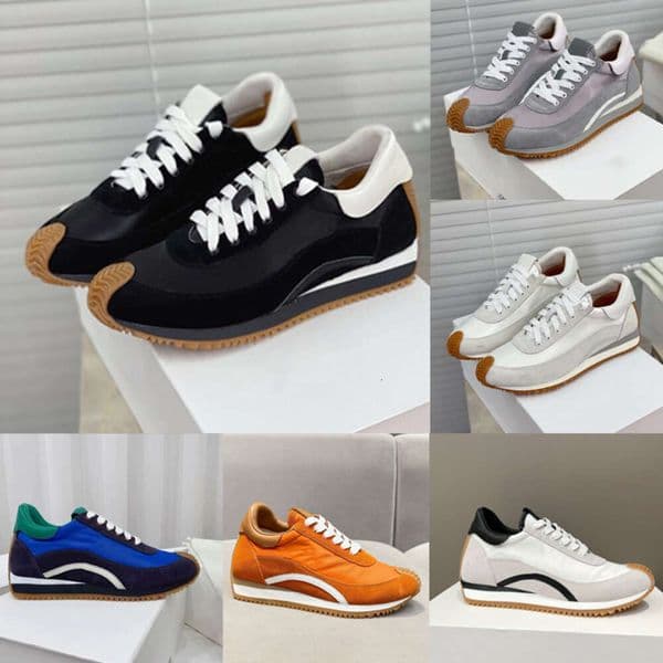 Designer Flow Nylon Suede Sneaker Mesh Leather Flats Shoes TPU Sole Mens Womens Sneakers Fabric Size 35-45 599