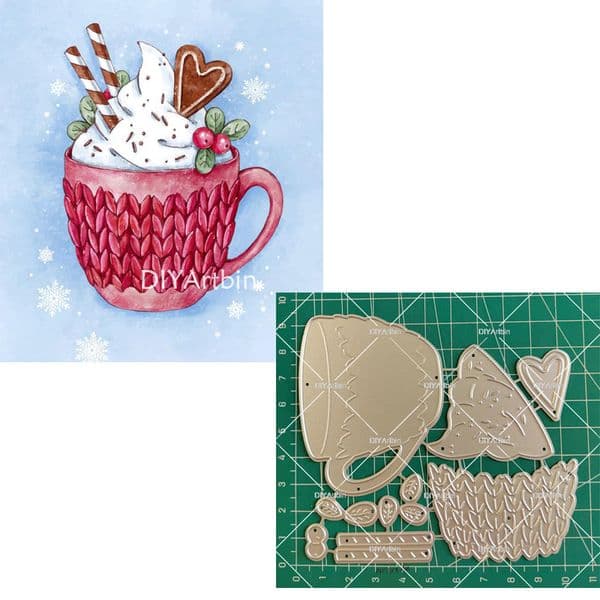Christmas Winter Ice Cream Teacup Metal Cutting Dies DIY Scrapbooking Photo Album Decorative Embossing PaperCard Crafts Die