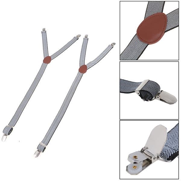 1Pair Y Shape Shirt Stays Garters Military Holder Non-slip Clamps Leg Suspenders 20*600mm 4 Styles