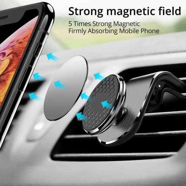 Car Magnetic Phone Holder Stand Clip 360 Metal Air Vent Magnetic Holder Bracket in Car Mount Holder For Xiaomi iphone 12 Sansung