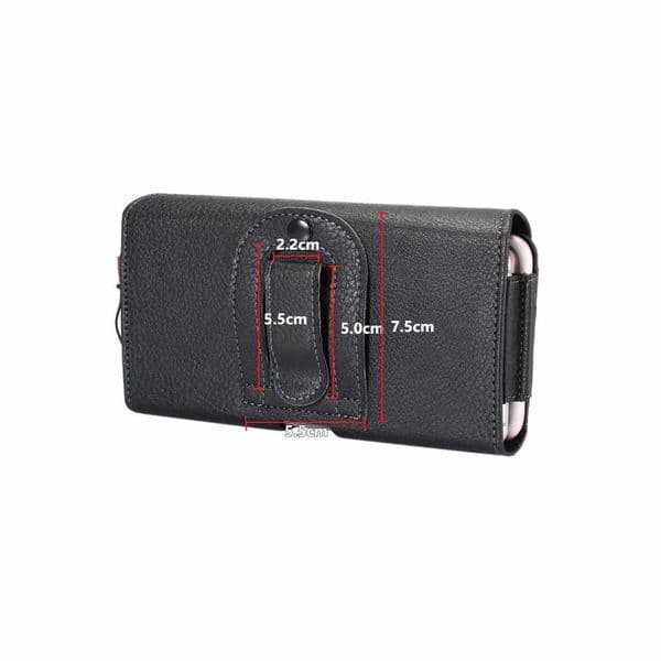 Leather Wallet Strap Dual Pouch 2 Phone Holder Belt Clip Case For iPhone 15 Pro Max Samsung Xiaomi Huawei Men Waist Bag Holster