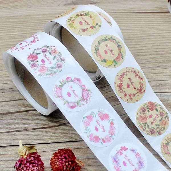 100pc DIY Handmade self adhesive lables Merry christmas thank you flower jewelry label tags baby show gifts sticker label