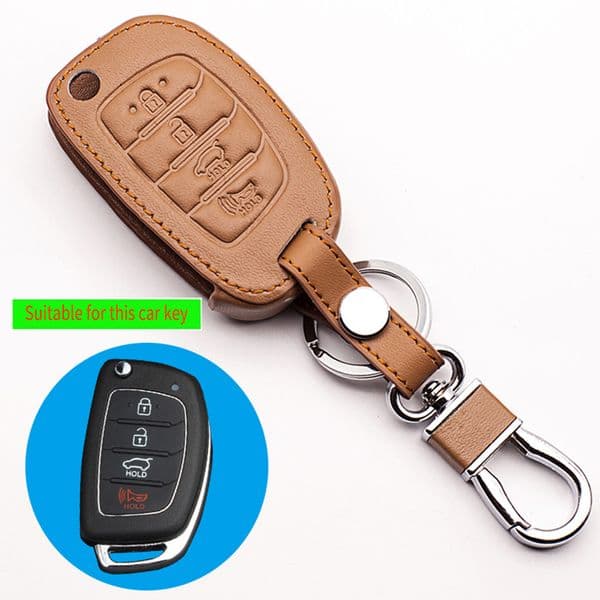 High Quality Genuine Leather Car Remote Control Car Key Chain Case Cover For Hyundai MISTRA 4 Buttons protect shell starline a91