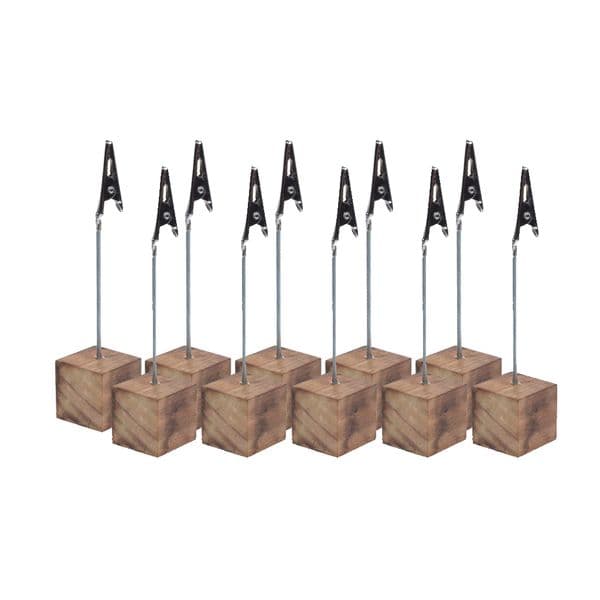 10Pcs Table Place Number Card Holders with Cube Base Table Number Name Card Picture Memo Tag Clip Stands Party Office Home Decor