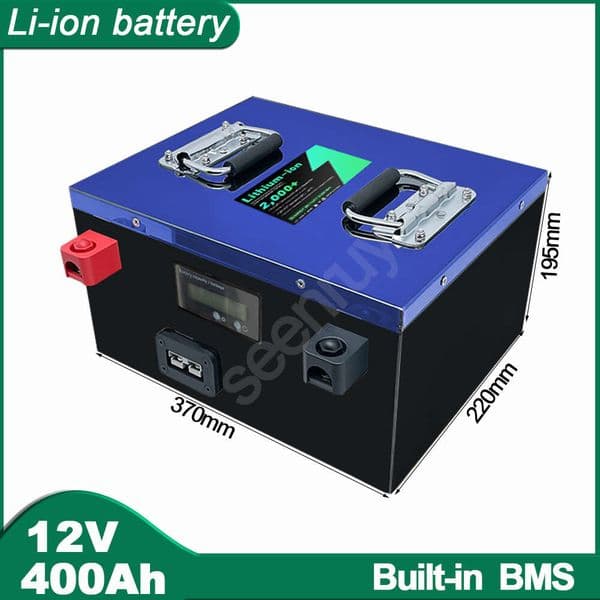 12V 400Ah Li ion With Charger Lithium Polymer Battery Pack Perfect For Standby power Solar System AGVS Motorhome RV