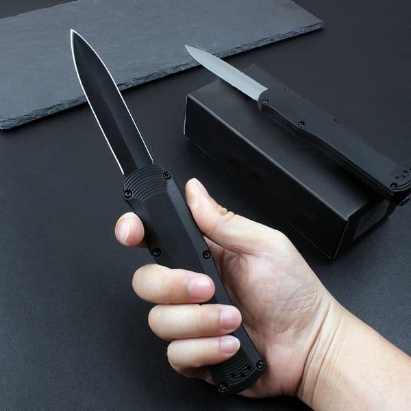 Top Quality H1107 3400 Push Button Quick Opening Tactical Knife S30v Spear Point Blade 6061 T6 Handle Outdoor Camping EDC Pocket Knives with Nylon Bag