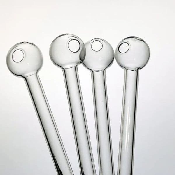 Shenzhuglass Smoking pipes 4.8Inch 12cm 10cm Clear Glass transparent Oil Burner Tube Burning tubes Nail tips