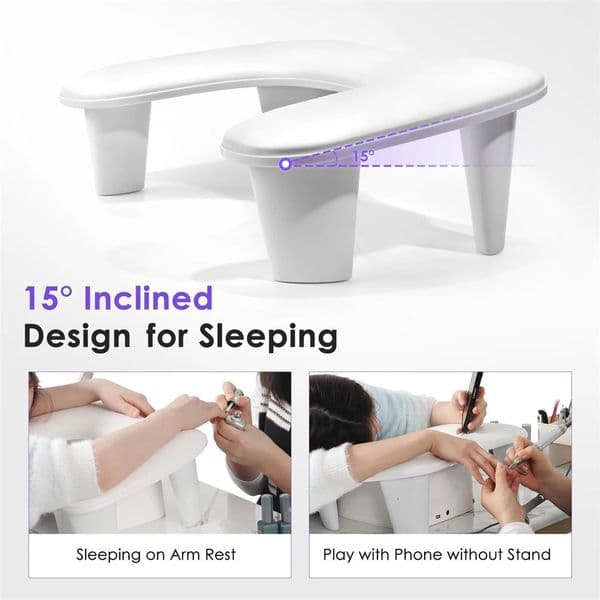 1pc PU Slanted Nail Table Manicure Hand Pillow Home Nail Salon Comfortable Arm Hand Rest for Hands Manicure Easy to install 240625