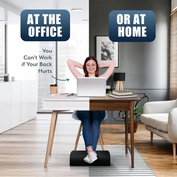 Ergonomic Under Desk Foot Rest Adjustable Height Foot Stool Under Desk for Office Chair & Gaming Chair - Back & Hip Pain Relief