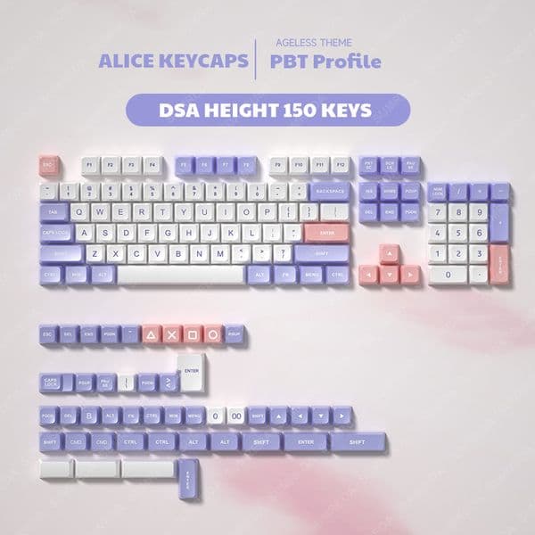 150/170 Keys Alice Keyboard PBT Double-shot Keycaps DSA PBT Profile Keycaps For Cherry MX Switches Mechanical Gaming Keyboard Y260525