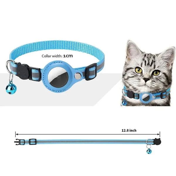 Anti Lost Cat Collar Anti Lost Locator WaterProof Reflective Pet Kitten Necklace Tracker With Bell Cats Accesories Pet Supplies