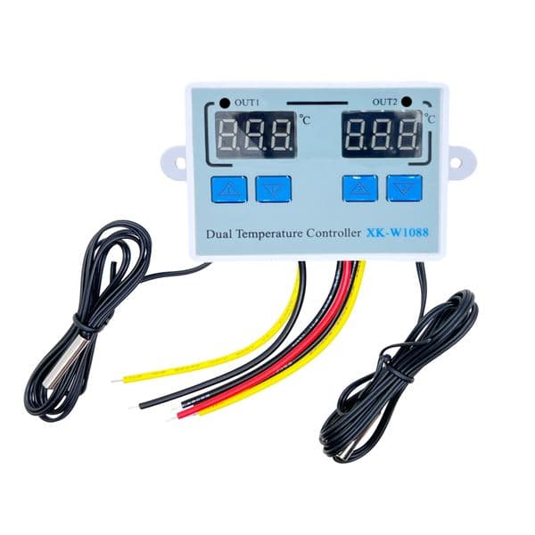 W1088 Dual LED Digital Temperature Sensor Meter Controller Electric Heating Thermostat 220V Aquarium Incubator Thermoregulator