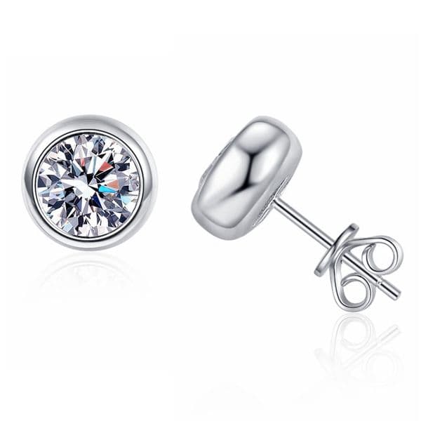 05ct/1ct Premium Round Moissanite Stud Earrings Original 925 Silver Womens Classic Moissanite Earrings Party Jewelry 2023