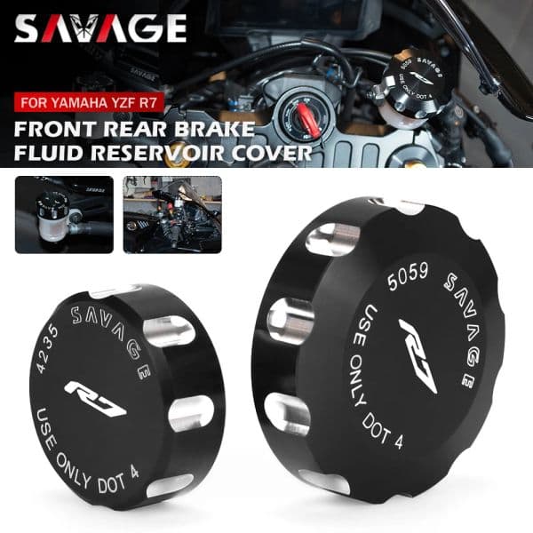 Front Rear Brake Fluid Reservoir Cover For YAMAHA YZF R7 2021-2024 YZFR7 YZF-R7 2023 Motorcycle Fluid Cylinder Brake Pump Cap