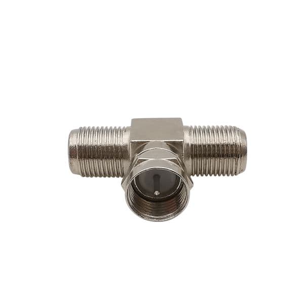 2/5/10Pcs F Male Female Socket to 2 F Female Adapter 3 Way T-Type Splitter Antenna Cable Connector for TV Video Antenna
