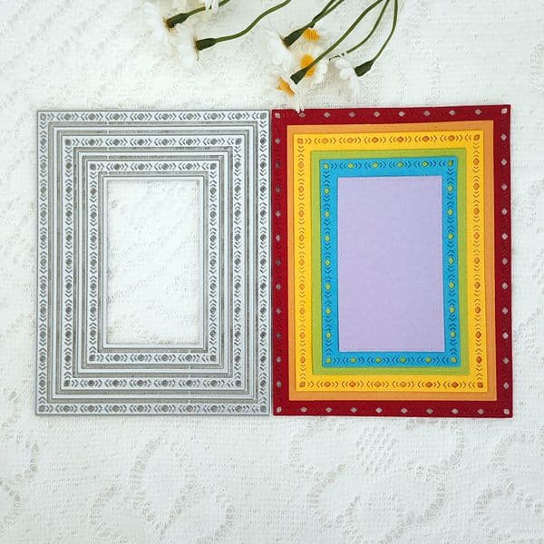 New Round Spanish Happy Birthday Heart-shaped Rectangle Garland Border Frame Cutting Dies DIY Scrapbook Photo Album Decor
