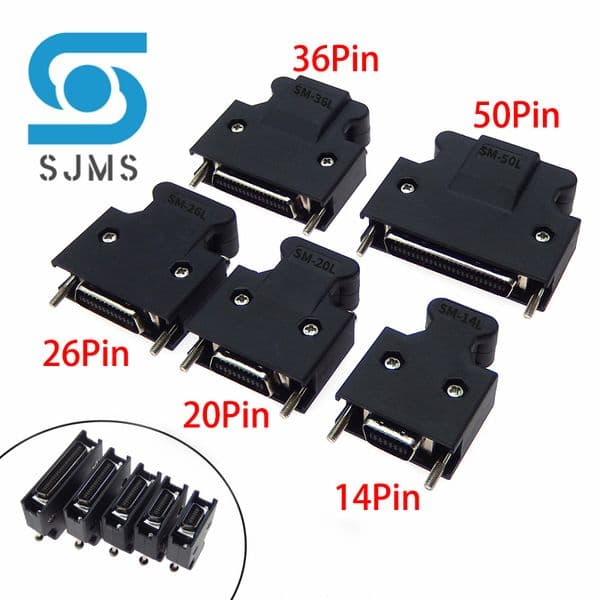 SCSI Connector HPCN Slot Type SM-14 20 26 36 50 Pin Male Plug for Panasonic Yaskawa Mitsubishi MDR Servo Motor Drive IO Control