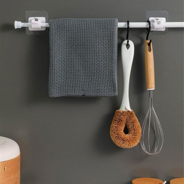 Curtain Rod Hook Telescopic Rod Fixing Clip Attachment Punch Free Household Livingroom Curtain Door Curtain Hanging Rod Fixer