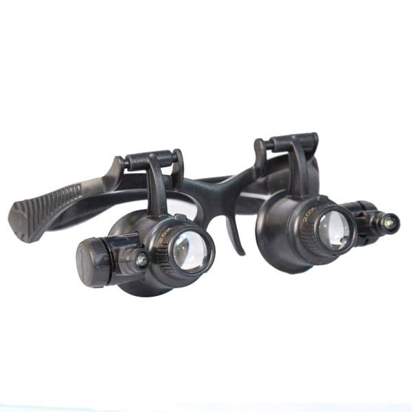 Magnifying Glasses Reading Illuminated Magnifier 2 Lights Head Loupe with Detachable Lenses for Jewelry Watch Electronic Repair
