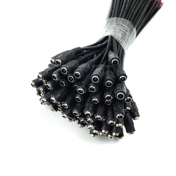 10pcs Length 27cm 5.5x2.1mm Plug DC Male Female Cable Wire Connector For 3528 5050 LED Strip Light