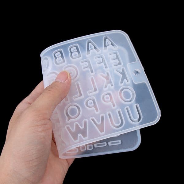 1PC Alphabet Letters Number Resin Mold for Earring Jewelry Soft Silicone UV Epoxy Casting Mould Keychain Pendant Making Tools