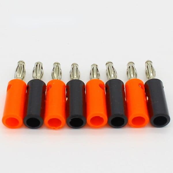 10pcs Black & Red Wire Audio Speaker Cable Banana Plug Connectors 4mm Adapter