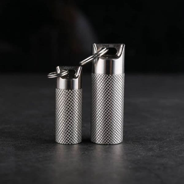 Alloy Box Fob Necklace Waterproof Holder Lightweight Metal Case Titanium Pocket Container