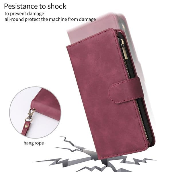 Zipper Flip Wallet Case For Huawei P30 P40 Plus Lite Mate 30 Lite/Pro P Smart Plus 2019 Hand Strap Luxury Leather Case Cover