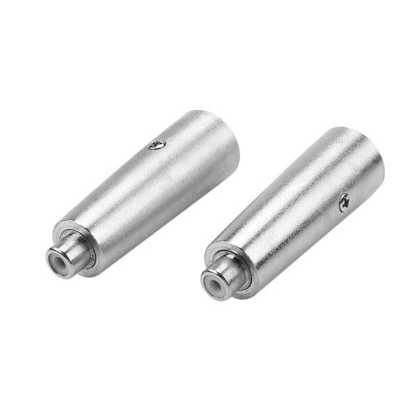 2pcs Metal XLR 3 Pin Male to RCA Female Audio Jack Adapter Plug Connector