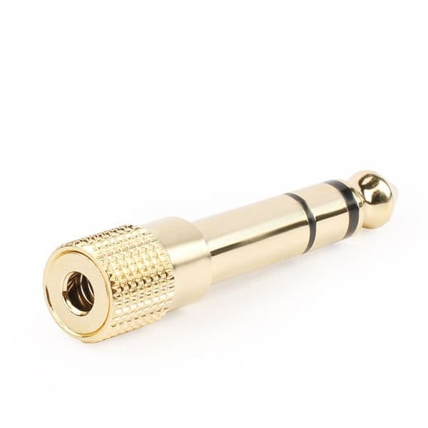 1/2PCS 3.5mm Socket to 6.5mm Jack Plug Audio Stereo Adaptor Cable Gold Premium 6.5mm 1/4 inch Headphone Adapter Video Cable