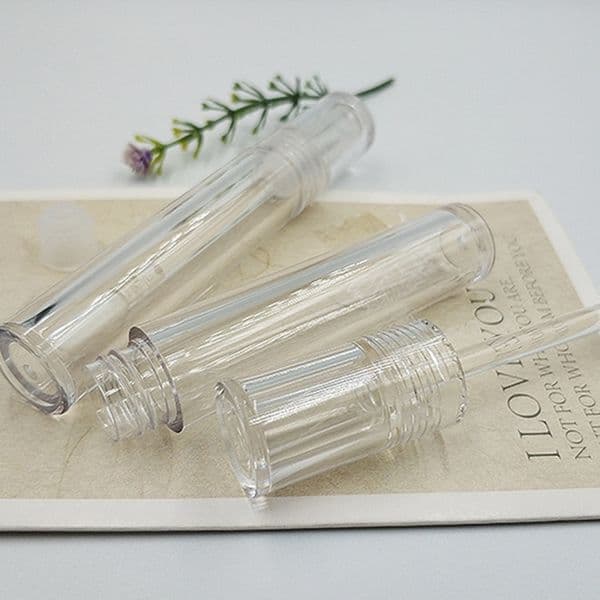 5PCS 5ml Empty Transparent Lip Gloss Containers Tubes Round Clear Cosmetic Lipgloss Tube Packaging Lip Gloss Tubes with Wand